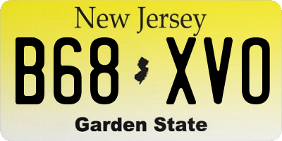 NJ license plate B68XVO