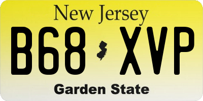 NJ license plate B68XVP