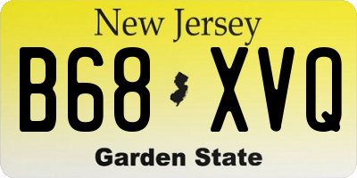 NJ license plate B68XVQ