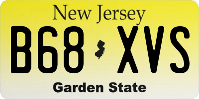NJ license plate B68XVS