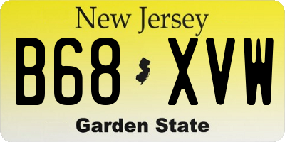 NJ license plate B68XVW