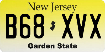 NJ license plate B68XVX