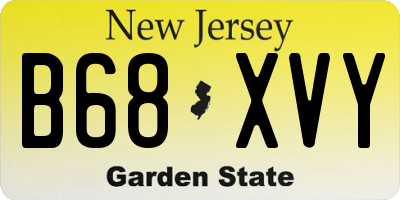NJ license plate B68XVY