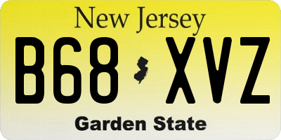 NJ license plate B68XVZ