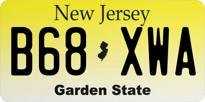 NJ license plate B68XWA