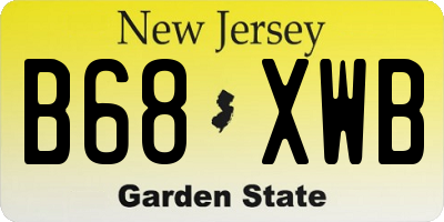 NJ license plate B68XWB