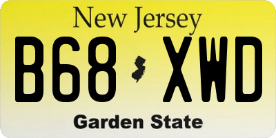 NJ license plate B68XWD