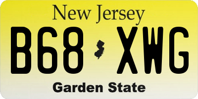 NJ license plate B68XWG