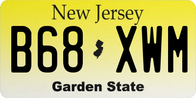 NJ license plate B68XWM
