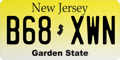 NJ license plate B68XWN