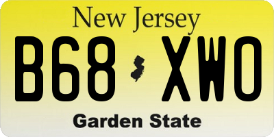 NJ license plate B68XWO