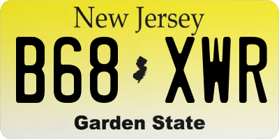 NJ license plate B68XWR