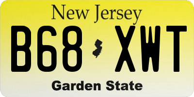 NJ license plate B68XWT