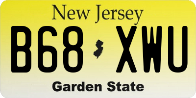 NJ license plate B68XWU