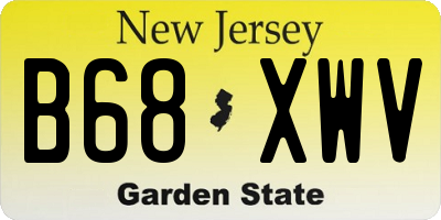 NJ license plate B68XWV