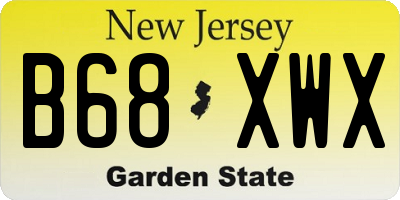 NJ license plate B68XWX