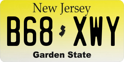 NJ license plate B68XWY