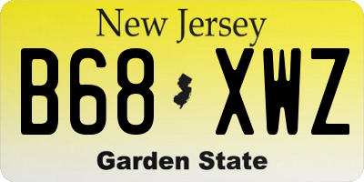 NJ license plate B68XWZ