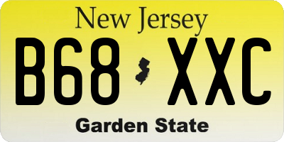 NJ license plate B68XXC