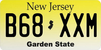 NJ license plate B68XXM