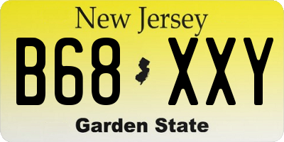 NJ license plate B68XXY