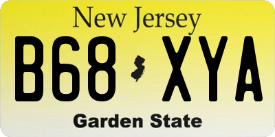 NJ license plate B68XYA