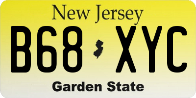 NJ license plate B68XYC