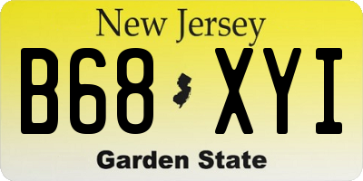 NJ license plate B68XYI