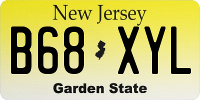 NJ license plate B68XYL
