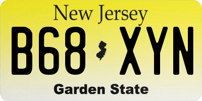 NJ license plate B68XYN