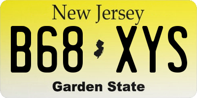 NJ license plate B68XYS