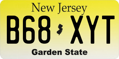 NJ license plate B68XYT