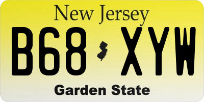 NJ license plate B68XYW