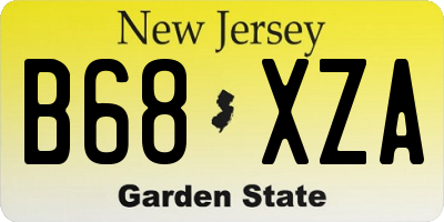 NJ license plate B68XZA