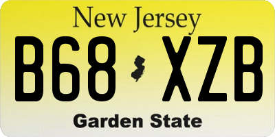 NJ license plate B68XZB
