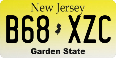 NJ license plate B68XZC