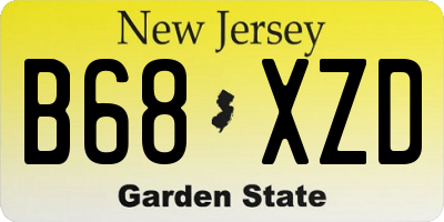 NJ license plate B68XZD