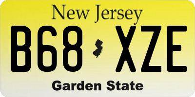 NJ license plate B68XZE