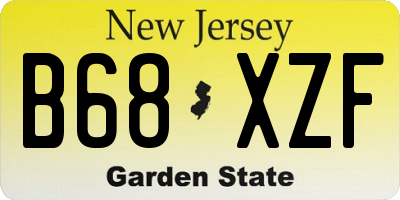NJ license plate B68XZF