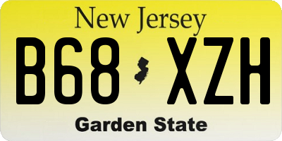 NJ license plate B68XZH