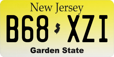 NJ license plate B68XZI