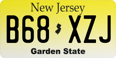 NJ license plate B68XZJ