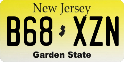 NJ license plate B68XZN