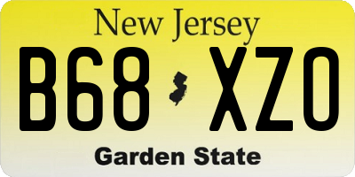 NJ license plate B68XZO