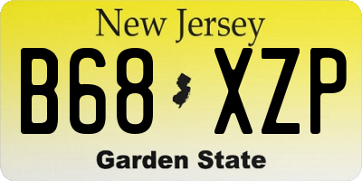 NJ license plate B68XZP