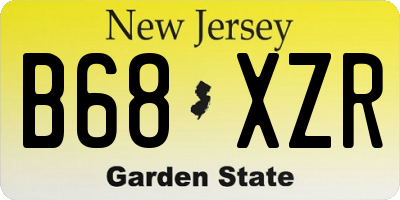 NJ license plate B68XZR