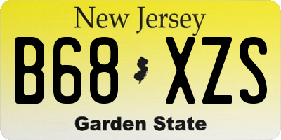NJ license plate B68XZS