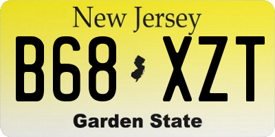 NJ license plate B68XZT