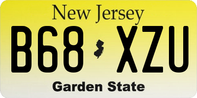 NJ license plate B68XZU