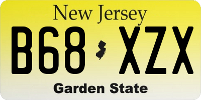 NJ license plate B68XZX